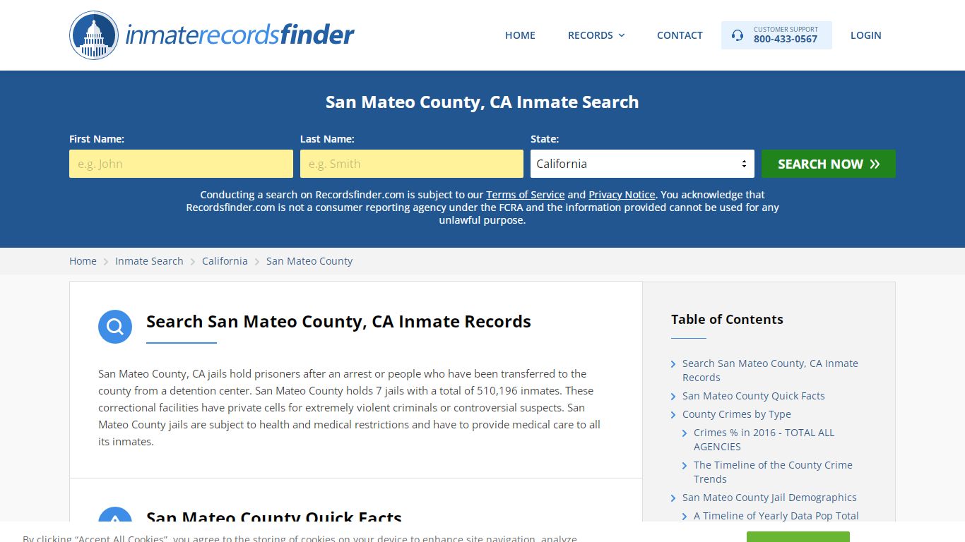 San Mateo County, CA Inmate Lookup & Jail Records Online