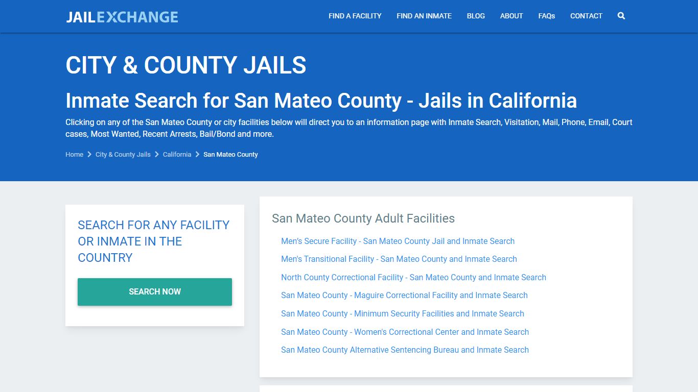 San Mateo County Jail List | Jail Inmate Search | Most ...