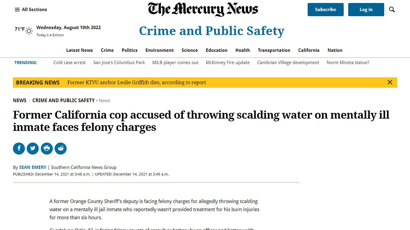 Former California cop accused of throwing scalding water ...